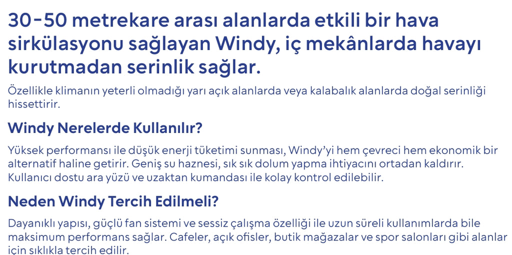 Coolstein Windy  70 Litre Sulu Klima (Endüstriyel Evaporatif Soğutucu)